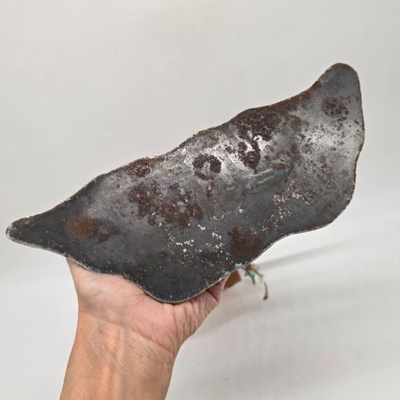 Metal Buffalo Dancer Native American Figure Decor Copper & Turquoise Finish - Picture 12 of 12